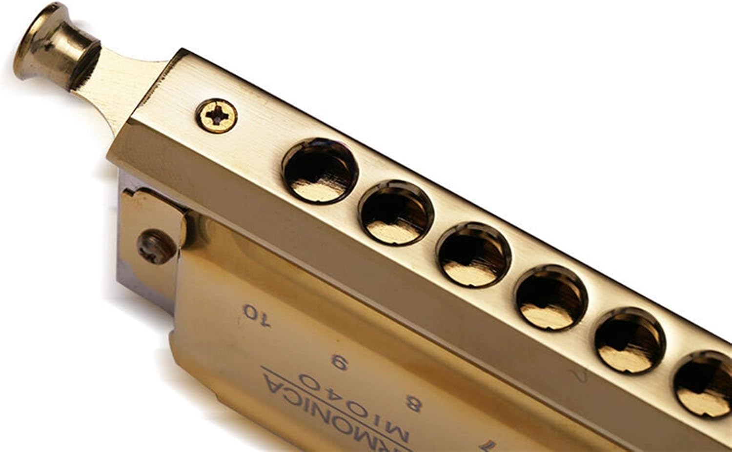 Folk Instruments Chromatic Harmonica 10 Holes Blues Harp Mouth Organ Key C Note Piano Types Harmonica Wood Music Instrument (Color : Golden Key of C)