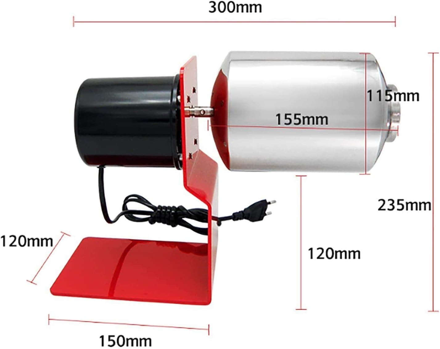 120g Electric Coffee Roaster Machine, Household Coffee Bean Baker Roasting Machine with Heating Furnace,45 RPM, Electric Drum Type,Chestnut Seed Nut Roasting Machine