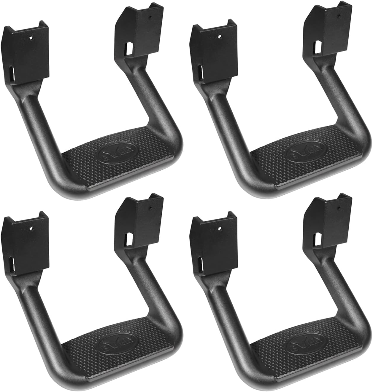 Bully BBS-1103-2 Black Powder Coated Aluminum Universal Fit Truck Side Step Set of 4 for Trucks from Chevy (Chevrolet), Ford, Toyota, GMC, Dodge RAM, Jeep