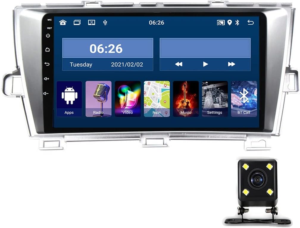 Double Din Car Stereo Receiver, 9In Touch Screen Car Radio Bluetooth, WiFi, USB, FM Radio, Compatible with Carplay and Auto, for Toyota Prius 2009-2015 with Backup Camera