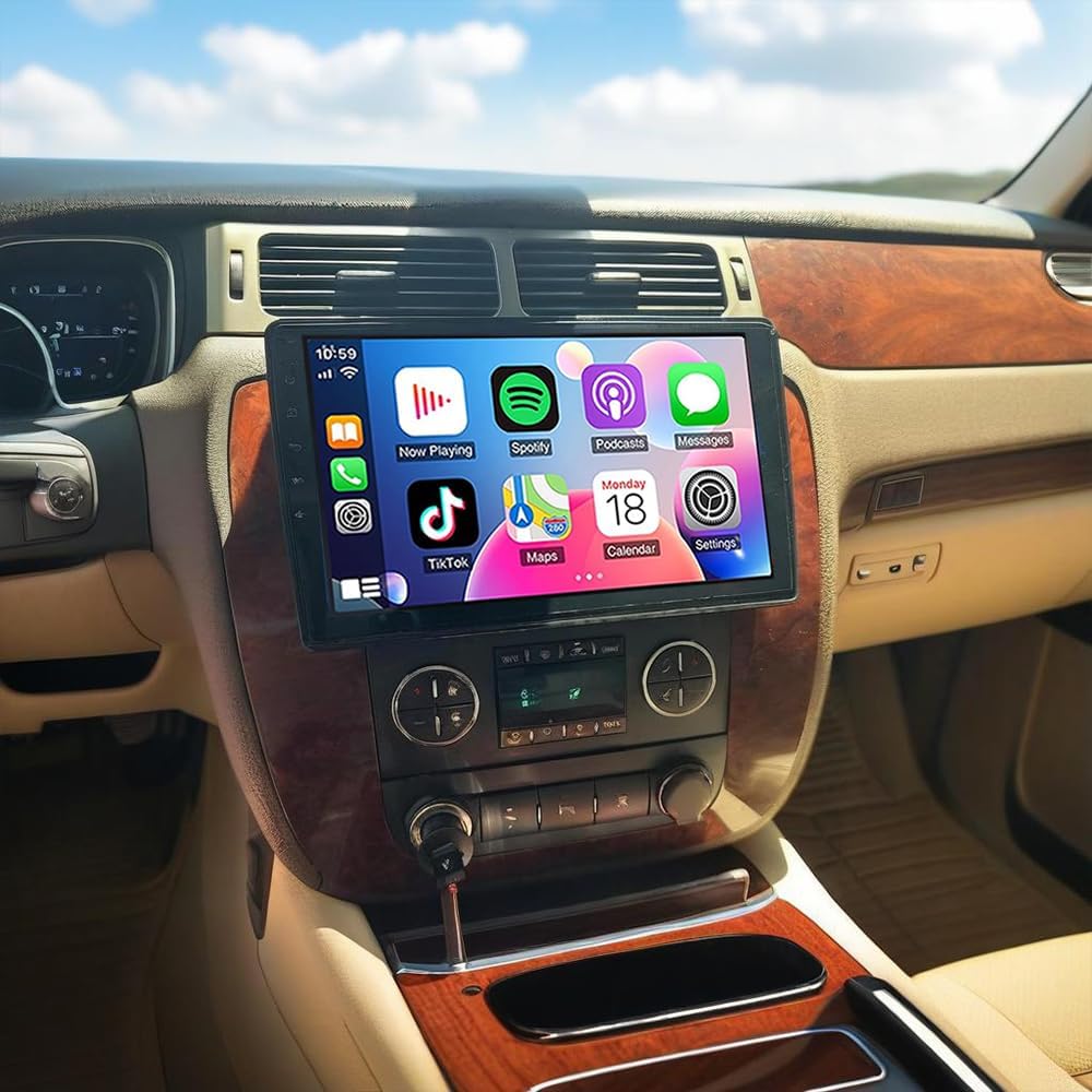 Double Din Car Stereo Radio Upgraded for Chevrolet Express Cargo 2017 2018 GPS Navi Head Unit 10.1 inch Touch Screen Android 14 Wireless Carplay Android Auto-/FM/SWC/WiFi/Bluetooth/Camera