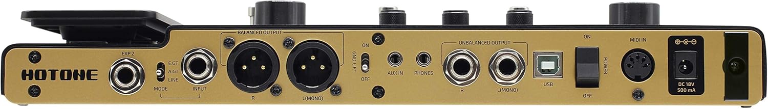 Hotone Ampero MP-100 Guitar Bass Amp Modeling IR Cabinets Simulation Multi Language Multi-Effects with Expression Pedal Stereo OTG USB Audio Interface