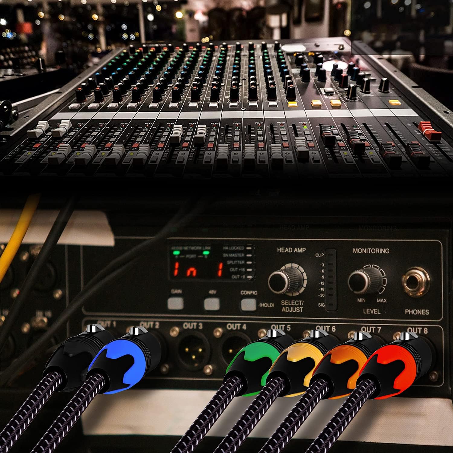 XLR Cables for Microphone 25ft 6 Packs - Braided Premium Balanced XLR Mic Cable 3-Pin Male to Female Dual Shielded