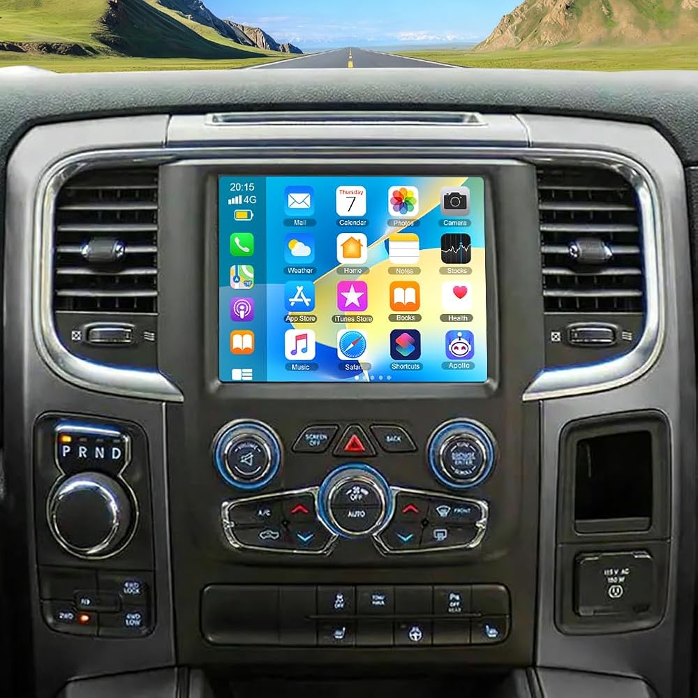 Android 14 Car Stereo for Dodge RAM 1500/2500/3500 2013-2018,8.4 Inch Double Din Car Radio with Carplay & Android Auto, in-Dash Navigation Radio with BT Mirror Link WiFi FM Radio & Backup Camera-2+32G