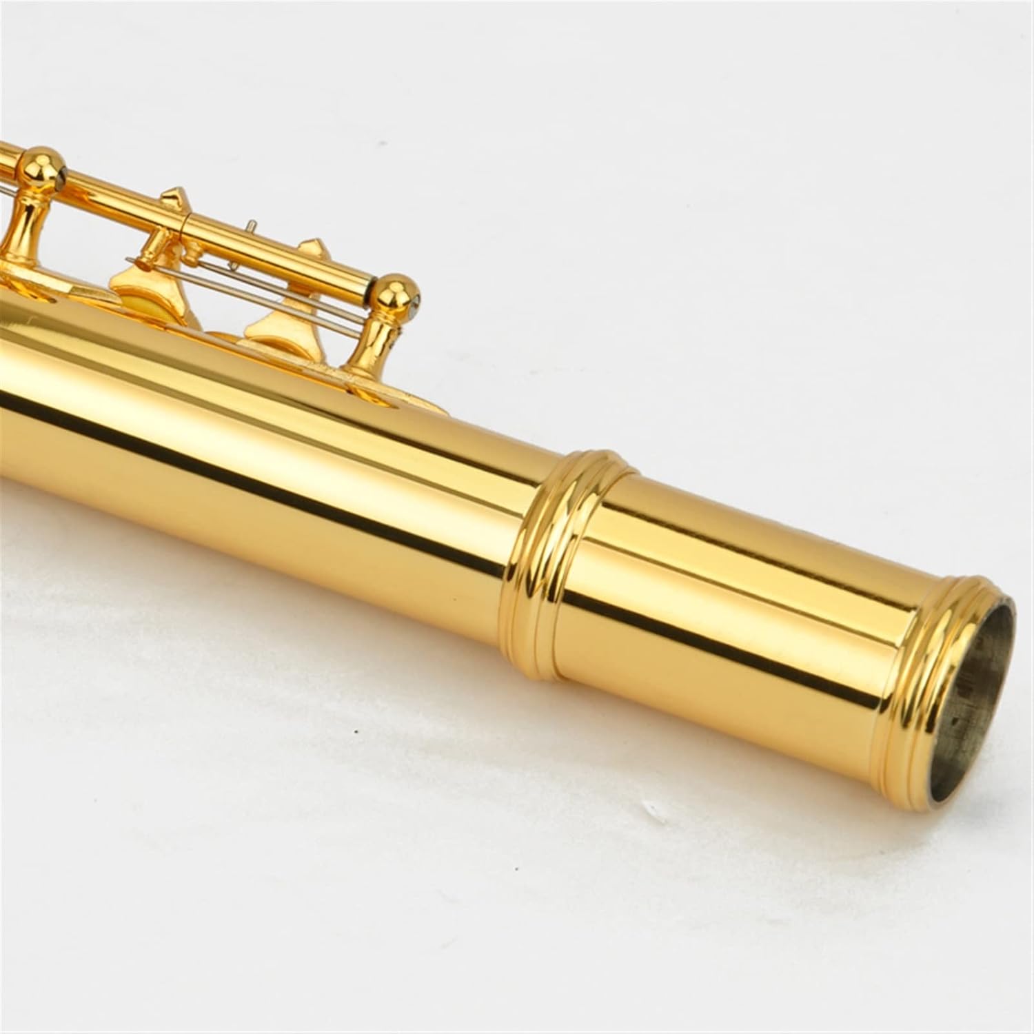 TSTS Flutes Musical Instrument Cupronickel Body 17-Key Hole Professional Flute Surface Gold-Plated Woodwind Instrument