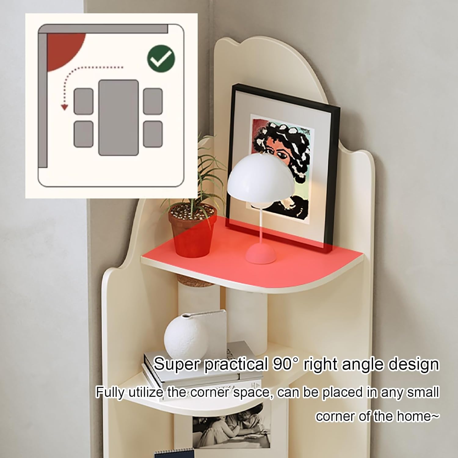 Modern Vertical Bookshelf Tower, Free Standing Corner Bookcase Open Shelves, Simple Storage Shelf Unit, Storage Cabinet Display Rack for Small Spaces(Brown 1,35 * 120cm/13.8 * 47.2in)