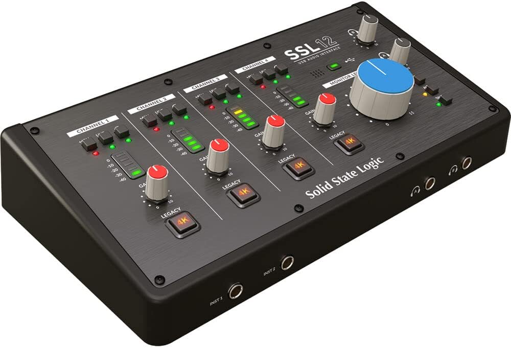 Solid State Logic SSL 12 12-In and 8-Out USB Audio Interface with Studio-Quality Audio for Professional Recording and Mixing