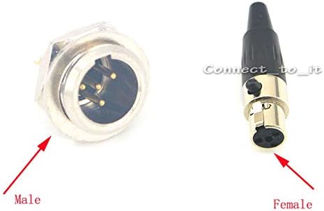 Davitu Electrical Equipments Supplies - 100 Pieces by Mini xlr 4 pin female male Audio Microphone connector - (Color: female)