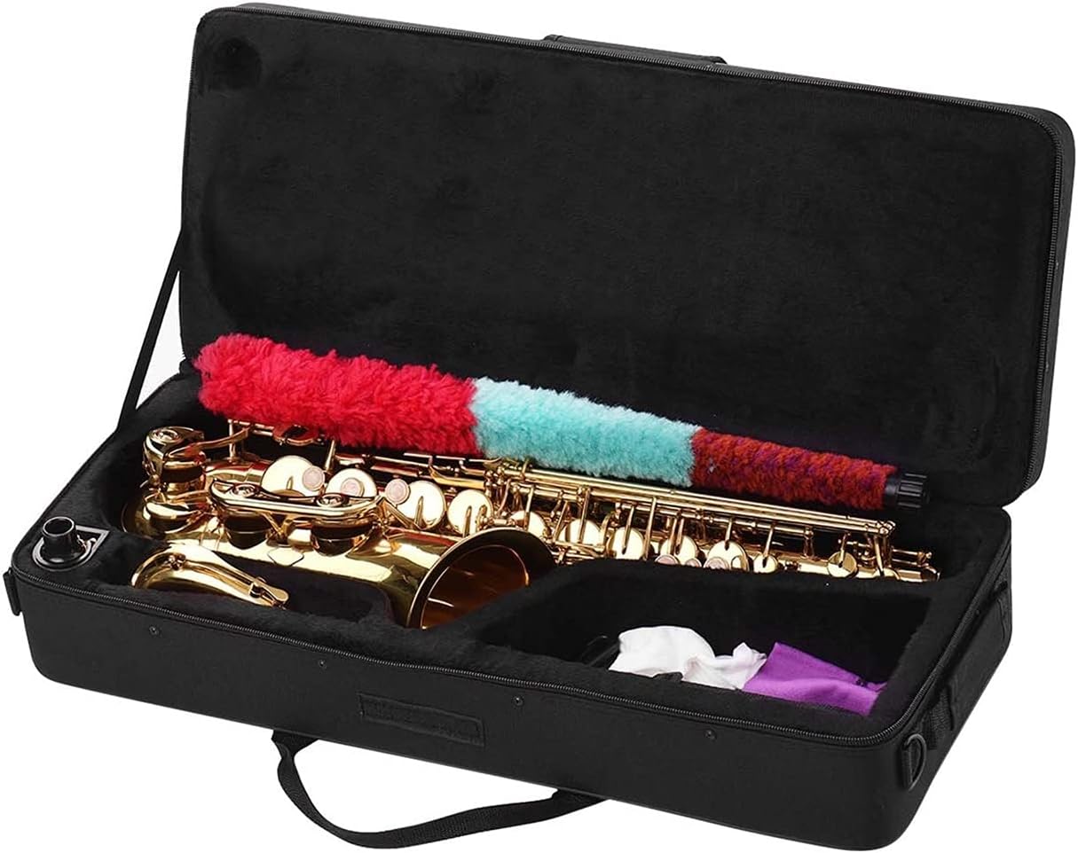 EB Alto Saxophone Brass Body White Shell Keys Woodwind Instrument with Carry Case Sax Neck Straps Student Saxophone