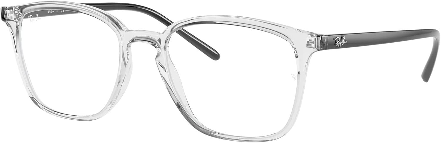 Ray-Ban 7185 Eyeglasses Bundle: 7185 7185 5943 Transparent 50mm and Eyewear Cleaning Kit