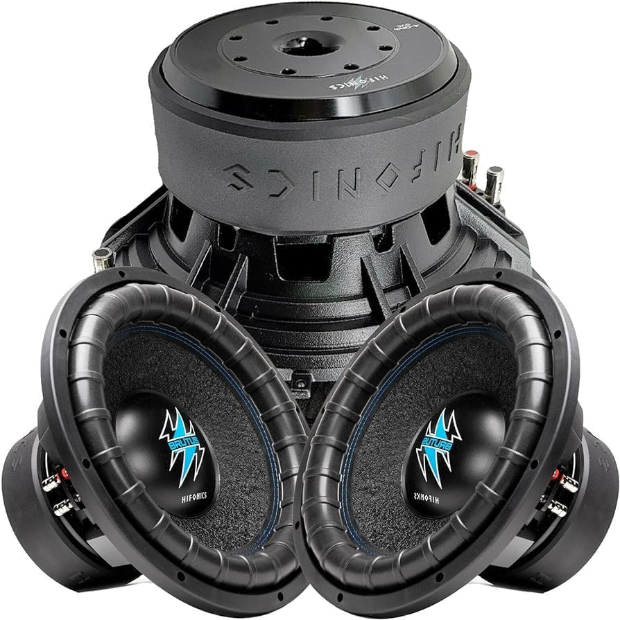 Hifonics 2 x BRW15D2 3000 Watts 15 Inch Brutus Car Audio Subwoofer with Heavy Gauge, Powder Coated, Aluminum Die-Cast Basket, Dual 70 Oz Magnet, 3 Inches Voice Coil - Dual 2 Ohm - 15 in (Pair)