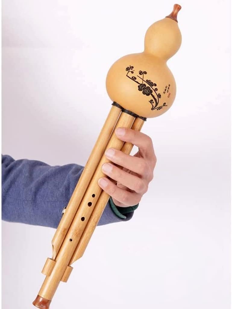 Hulusi Musical Instrument Beginner Professional Playing Purple Bamboo Cucurbit Flute Special Stringed Flute for Students Chinese Bamboo Flute Light and Crisp (Size : B Flat)