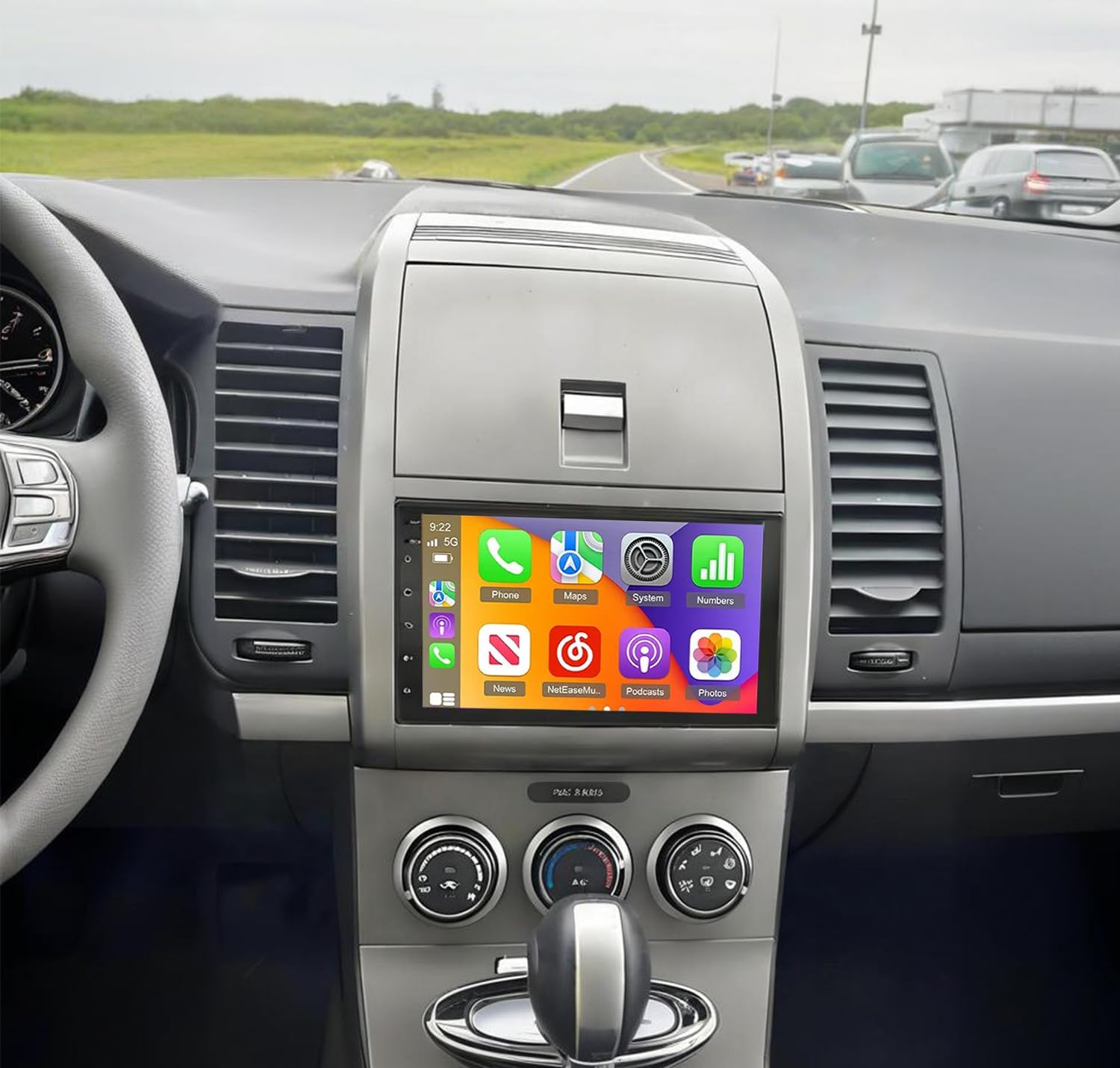 [2+32G] Android 15 Car Stereo for Nissan Sentra 2007 2008 2009 2010 2011 2012 with Wireless Carplay&Android Auto,7 Inch Touch Screen Car Radio with Mirror Link Bluetooth FM/RDS Radio WiFi GPS EQ SWC