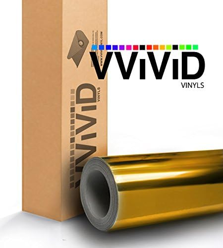 VViViD Gold Mirror Chrome Winyl Car Wrap Self Adhesive Air Release Bubble-Free Film (20ft x 5ft)
