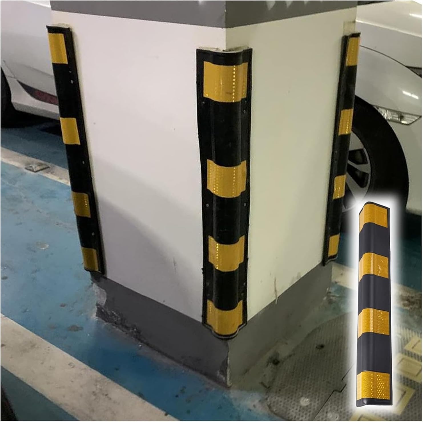Rubber Corner Protector Car Parking Protector Wall Corner Guard for Parking Garages,Anti-Scratch Workshops Rubber Protector(15pcs-120cm)