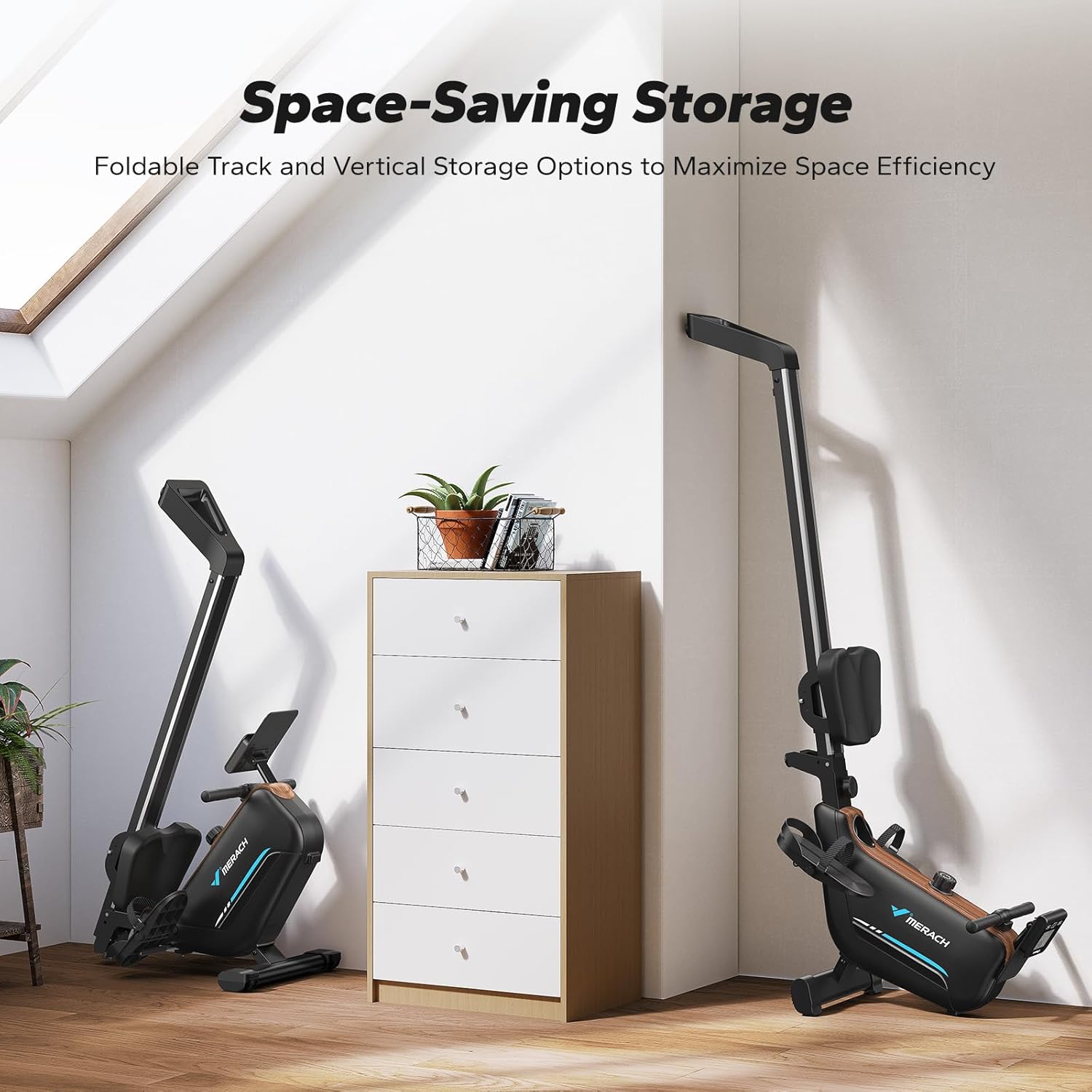 MERACH Rowing Machines for Home, Powerful Electromagnetic Row Machine with 51.2