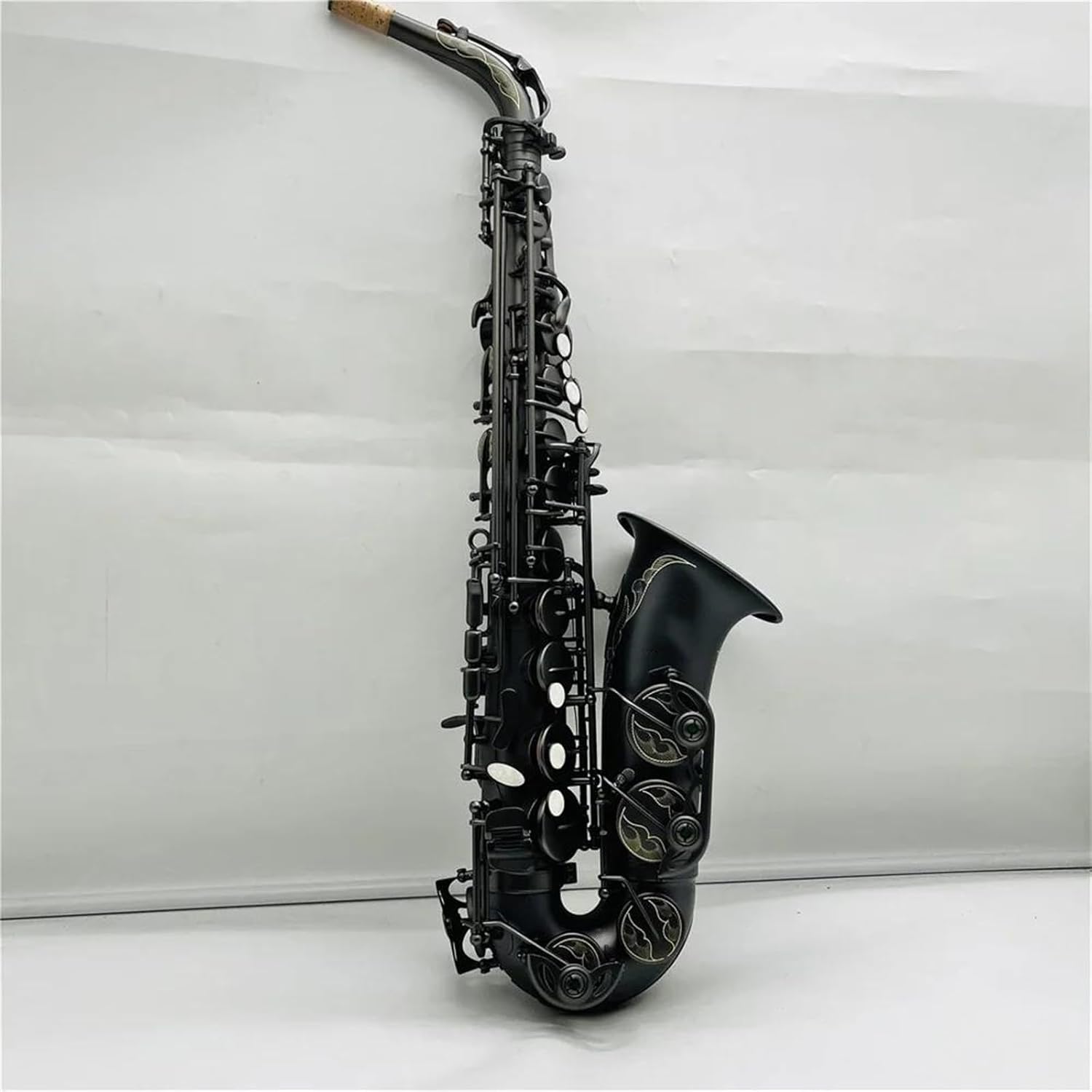 VBDEFRT Woodwind Instruments Alto Saxophone Eb Black Nickel Plated Professional Woodwinds With Case (Color : A)