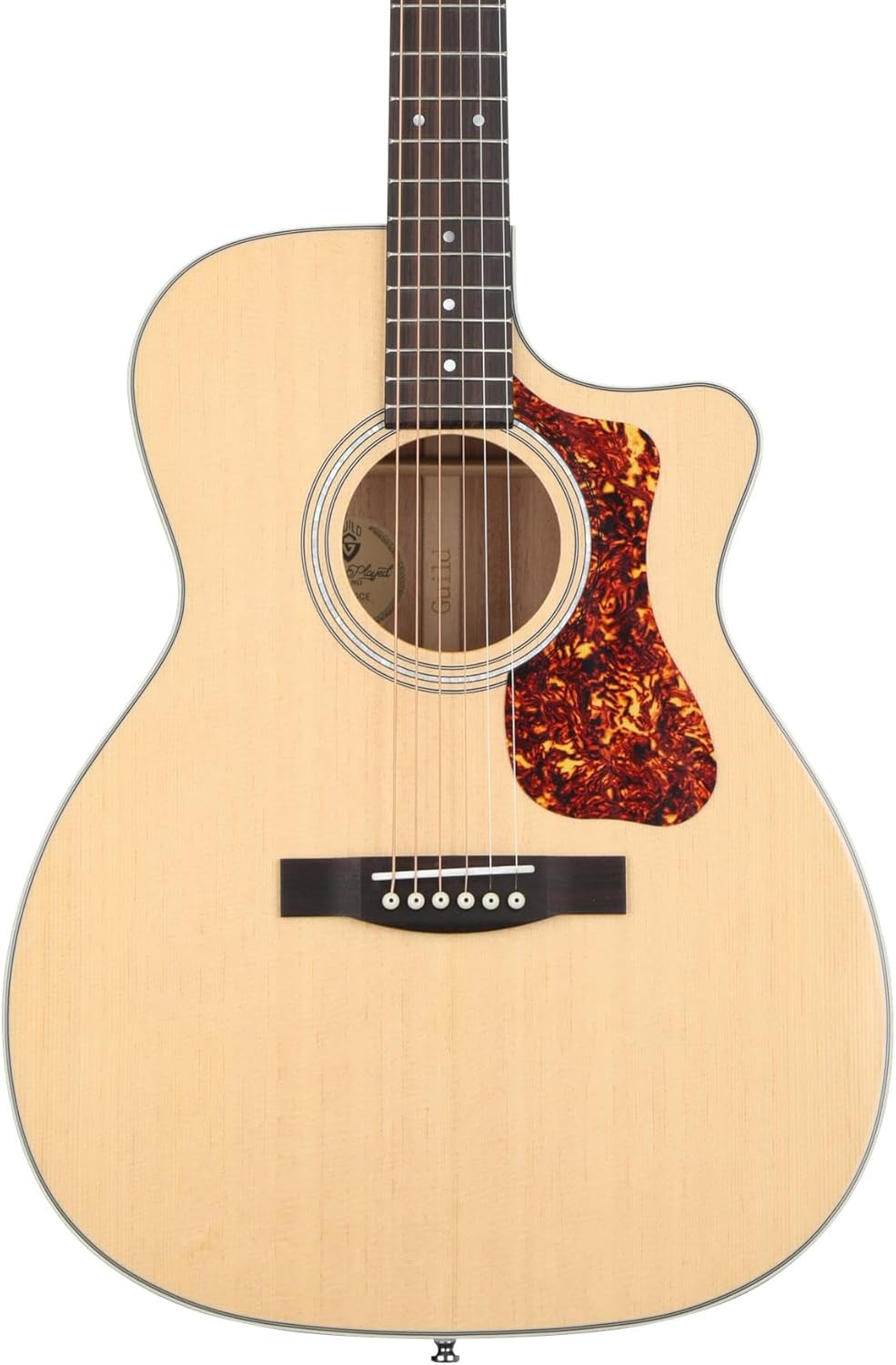 Guild Guitars OM-140CE Acoustic Guitar, Natural, All Solid Woods, Westerly Collection, with Premium Gig Bag