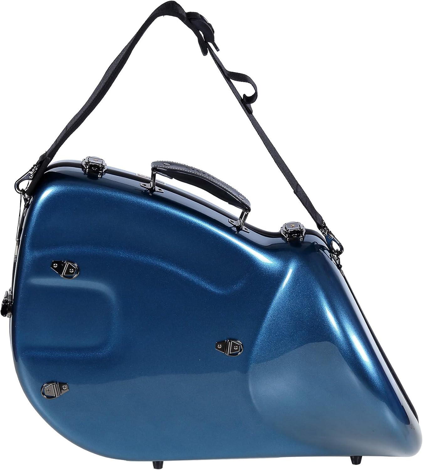 Crossrock French Horn Case, Fiberglass Hardshell Bell Undetachable Hard Case With Backpack Straps(CRF1000FHUBL)