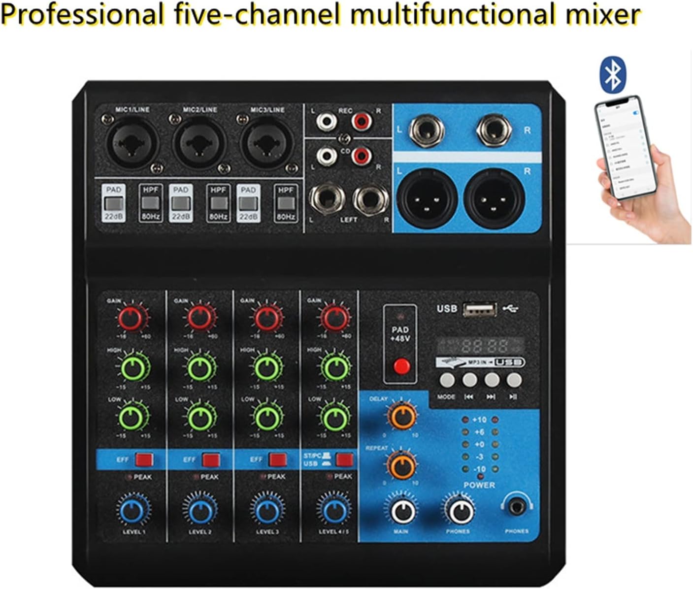 Audio Mixer, Computer Recording Sound Card Mixer Mixer Professional Professional Equipment Interface Processor Audio Quality