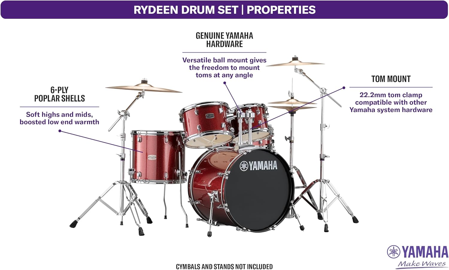 Yamaha Rydeen 5pc Shell Pack with 22