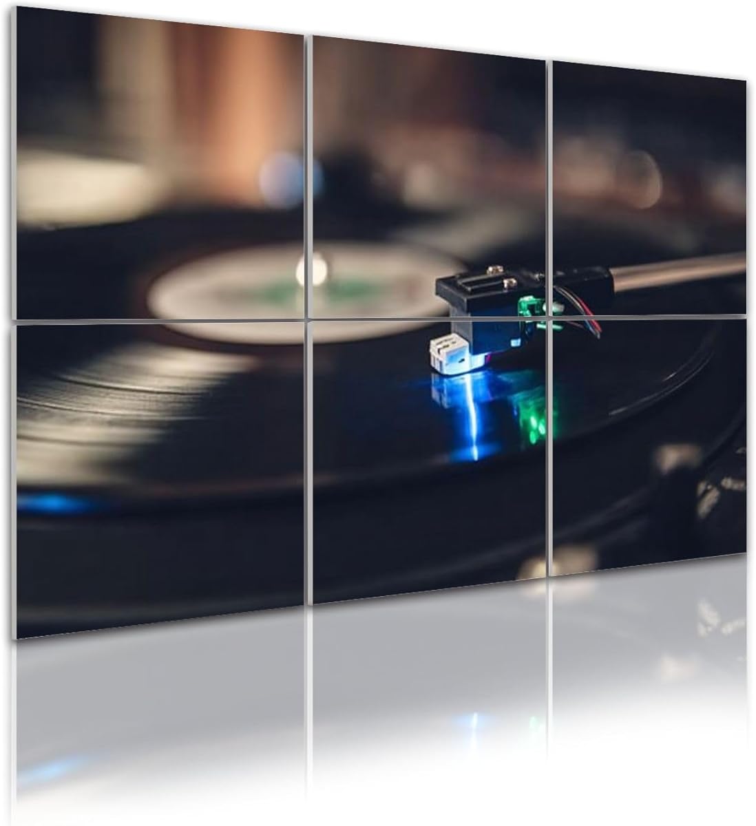 6 Pack Art Acoustic Panels Self Adhesive Vinyl Record Player Playing Music 48