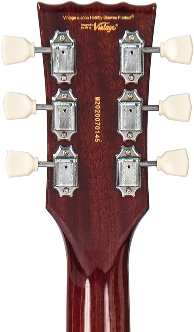 Vintage Reissued Series V100AMB Electric Guitar, Flamed Amber W/ Bigsby