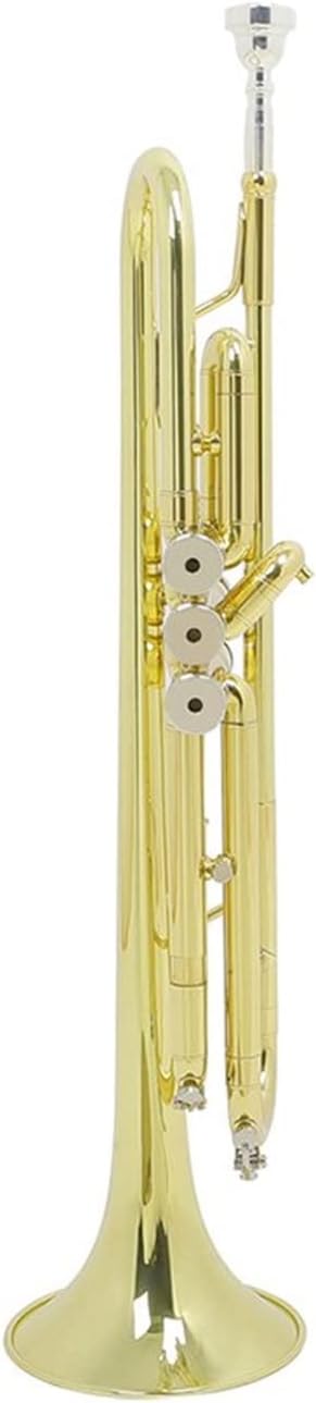 KESHUO Musical Trumpet Bb B Flat Brass Trompeta Golden Durable Trompete Musical Instrument with Mouthpiece Gloves Foam Case Trumpets