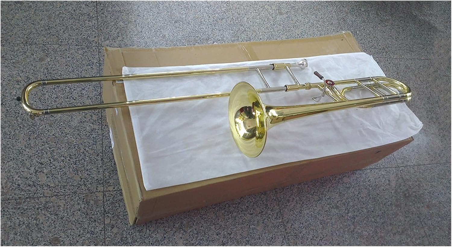 Student Trombone Professional Gold Lacquer Cupronickel Slide Sleeve Tone Bb/F Tenor Trombone Trombone Kit