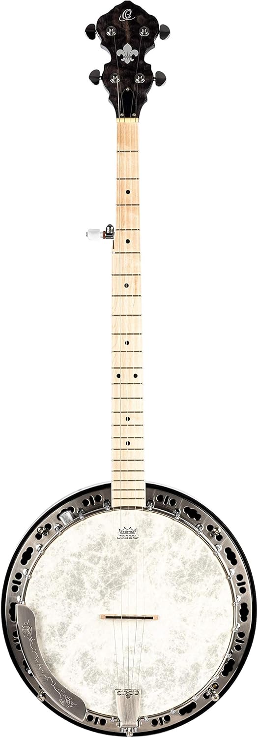 Ortega Guitars Facon Falcon Series 5-String Quilted Maple Resonator Acoustic-Electric Banjo w/Bag, Right (OBJE400TCO)
