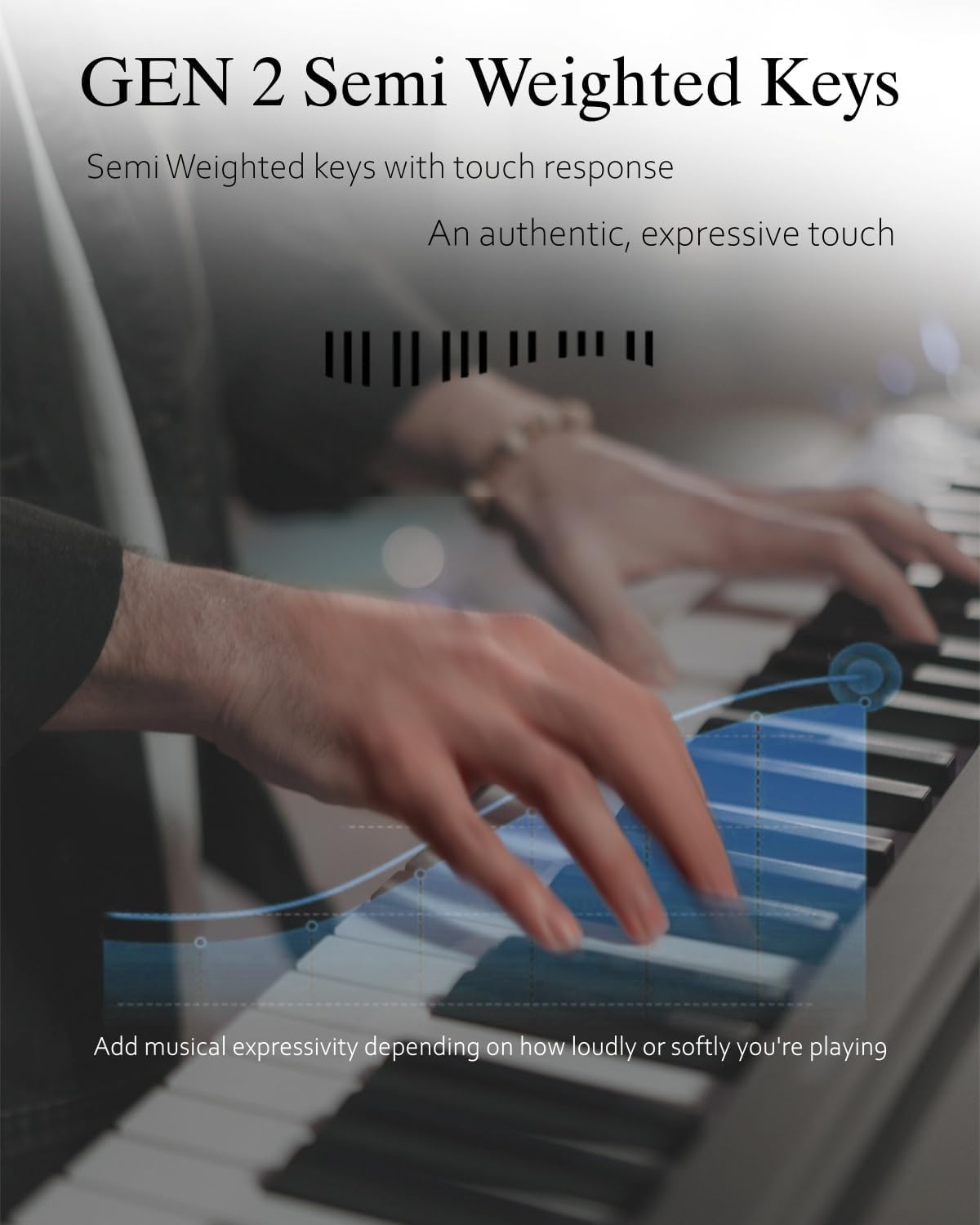 Longeye Piano Keyboard 88 Keys Set, Portable Digital Piano with Double-X Stand, Adjustable Keyboard Bench, Carrying Case, Sustain Pedal, Key Stickers, Music Rest, Headphones Black