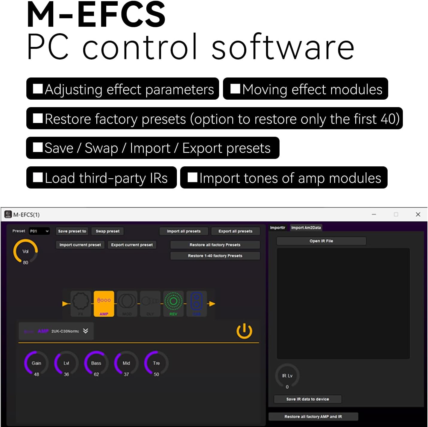 M-VAVE ANN Blackbox Guitar Pedal 80 Editable Presets Reverb Delay Boost Black Box with 6 Effect Modules AMP CAB BT Audio With APP Create Paremeters