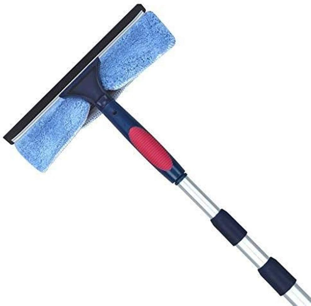 Retractable Window Cleaner-Window Squeegee Scrubber Telescopic Window Cleaner Professional Cleaning Detachable Microfiber Brush