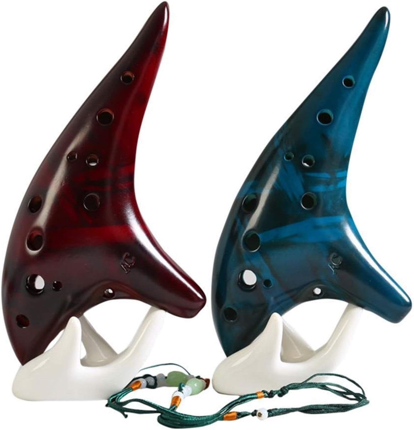 12 Hole Ceramic Ocarina Woodwind Instruments Flute Alto C Tuning Beginner Teaching Ocarina 1pc (Color : Yellow)