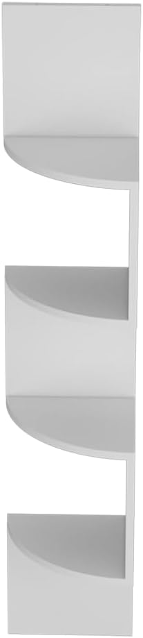DSHADE 4-Tier Corner Shelves, Floating Corner Shelf,Wall Organizer Storage,Wall Mount Shelves for Bedrooms, Bathroom Shelves,Kitchen,Offices,Living Rooms (White)