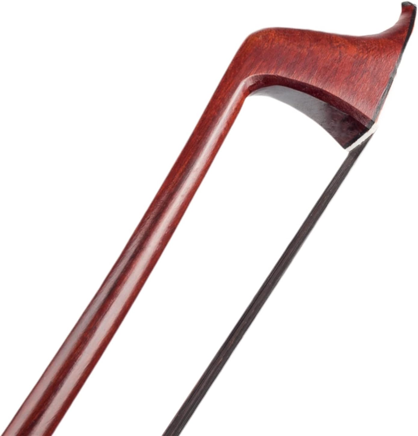 TSTS 4/4 Double Bass Bow Brazilwood Stick Ebony Frog Straight Stick Smooth Surface White Horsehair Full Size Violin Bow