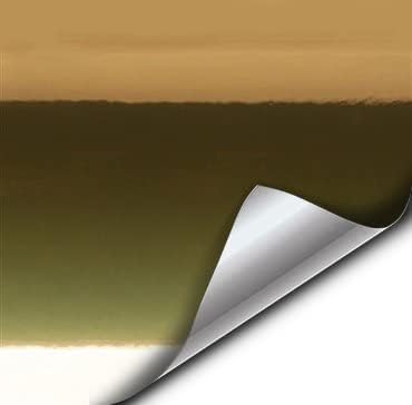 VViViD Gold Mirror Chrome Vinyl Car Wrap Self Adhesive Air Release Bubble-Free Film (10ft x 5ft)