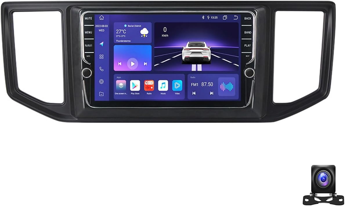 Double Din Car Stereo Bluetooth MP5 Player with Carplay/Auto, 9 Inch Touchscreen Radio Receiver with AHD Backup Camera, Compatible with VW Crafter 2017~2021 Support 4G/SWC/DSP,K700S