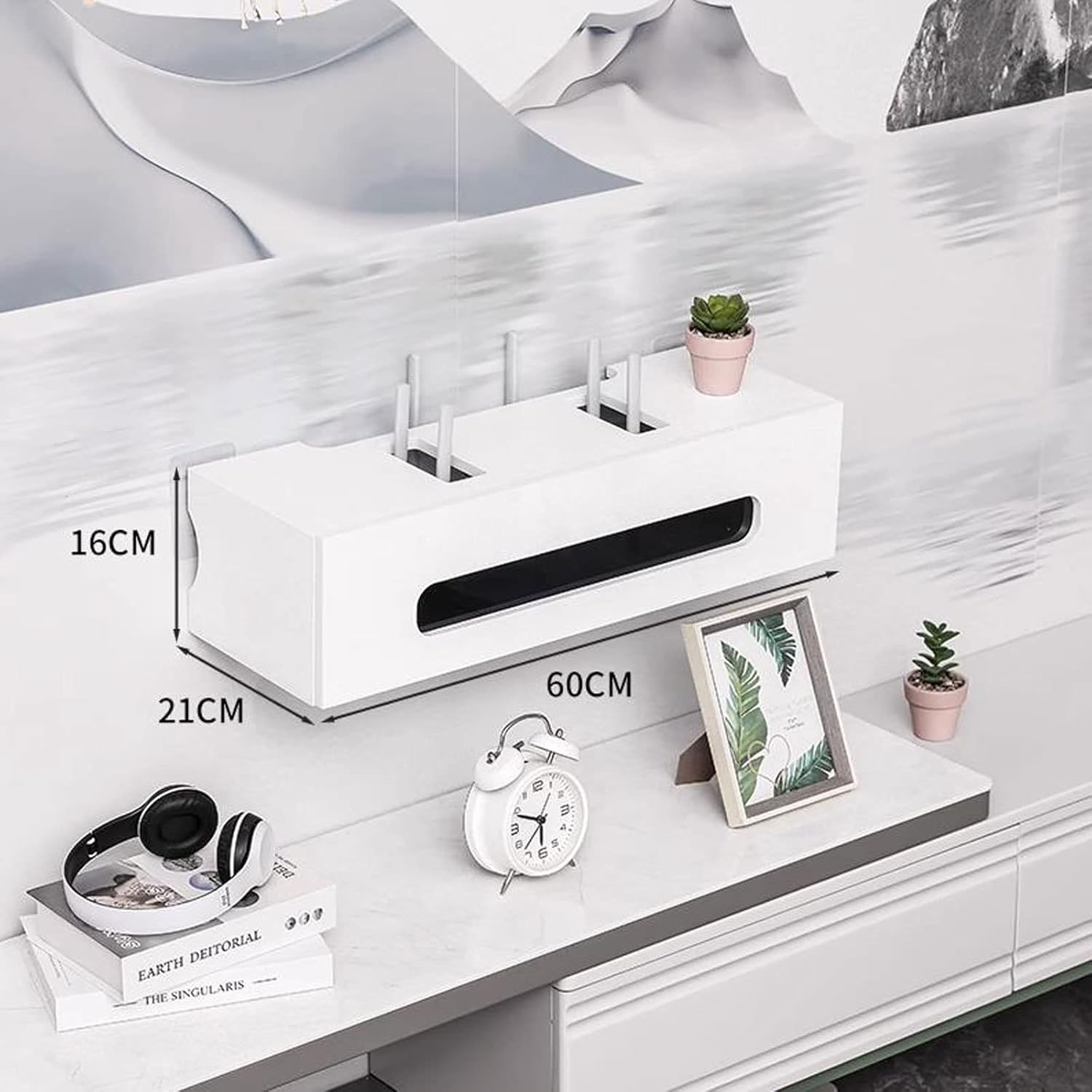 Wall Shelf Floating Shelf Wall Mounted TV Cabinet TV Stand TV Console Display Shelf Wall Power Outlet Multimedia Storage Shelf Decoration Shelf Wall Mount Corner Shelves Wall Unit Decor