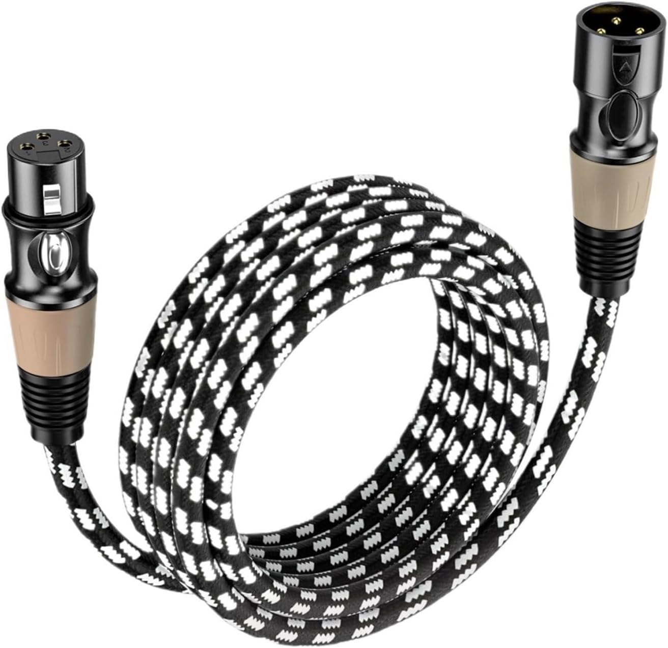 XLR Cables 3-Pin XLR Male To Female Balanced Microphone Cable Gold Plated XLR Speaker Cable for Mixer Amplifiers Record Etc(Light Yellow)