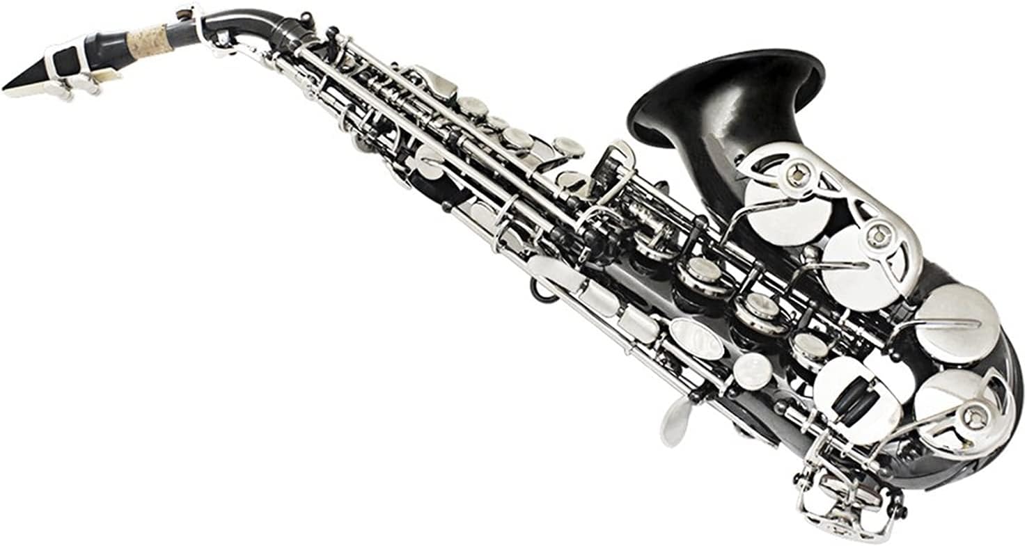 Saxophone Saxophone B Flat Professional Woodwind Instrument Black Nickel Curved Sax with Box Musical Instrument Accessories Student Saxophone