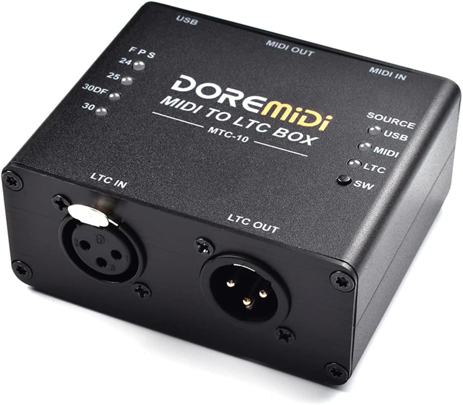 MIDI To LTC Box Is MIDI Time Code and SMPTE LTC Time Code Conversion Device Designed Synchronize Time of MIDI Audio and Lighting