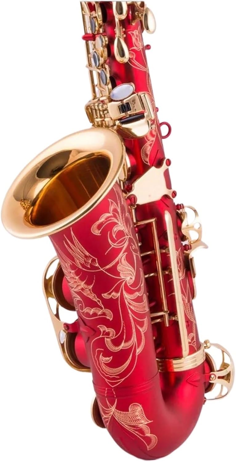 Woodwind Instruments Alto Saxophone Eb E-flat Musical Instruments Brass Blue Saxophone With Case Blue And Red (Color : Red)