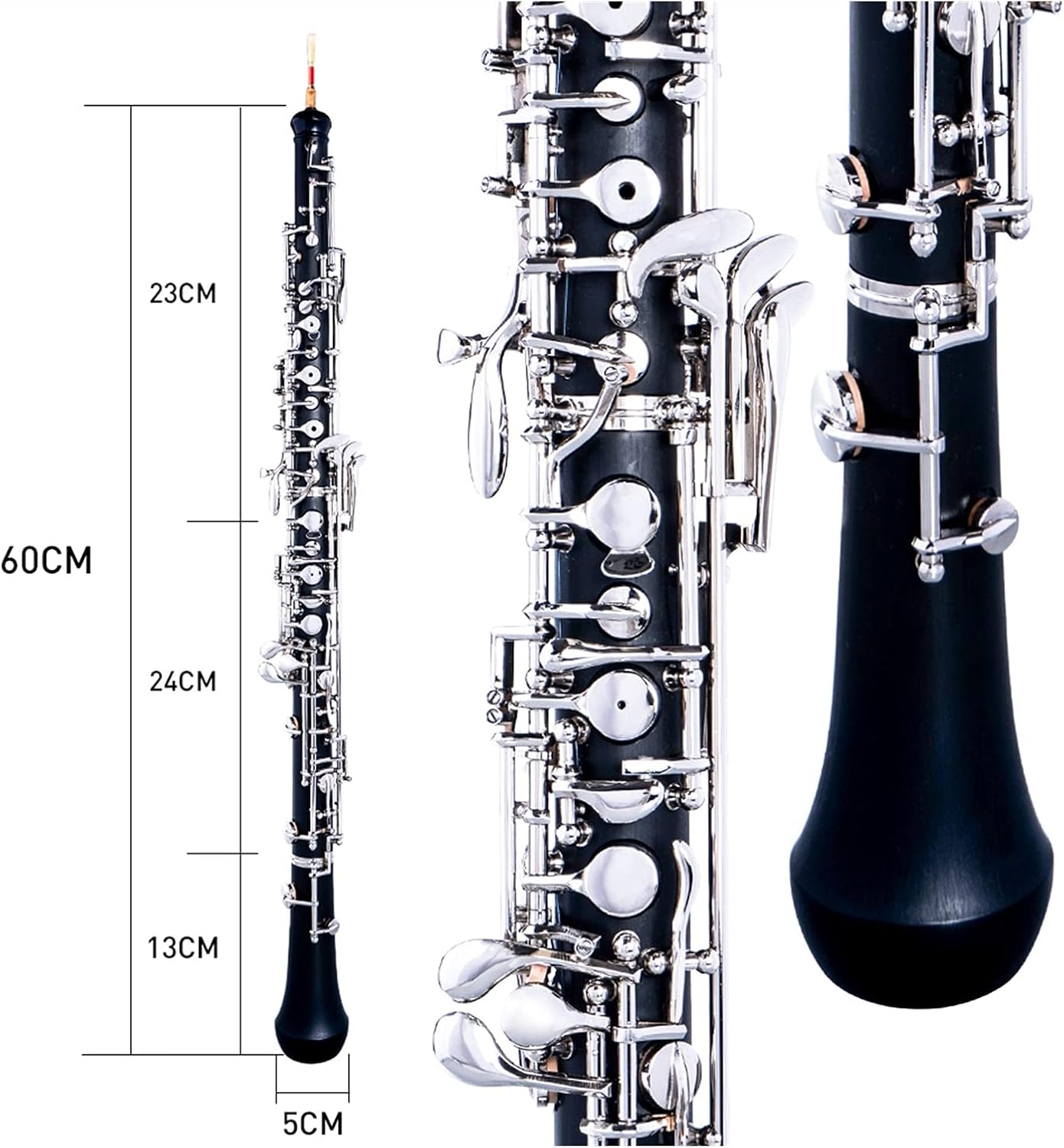 Standard Clarinet Professional C-Key Oboe Semi-Automatic Style Nickel-Plated Key Woodwind Instrument Beginner Clarinet