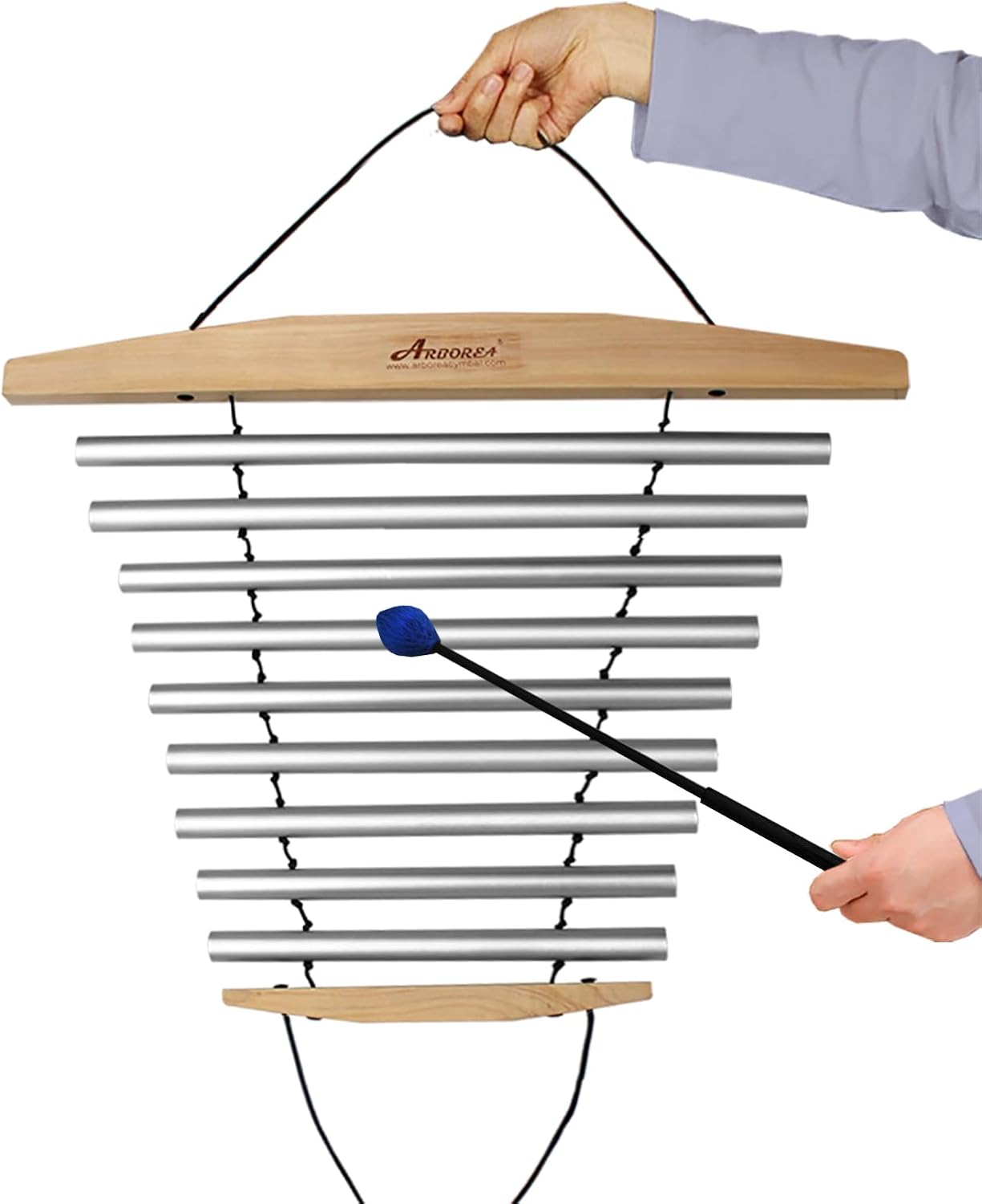 Handy Chime with Mallet for Relaxing Sound Bath Meditation Yoga Class Energy Refresh 9 Tone Swing Chime Sound Healing Instrument