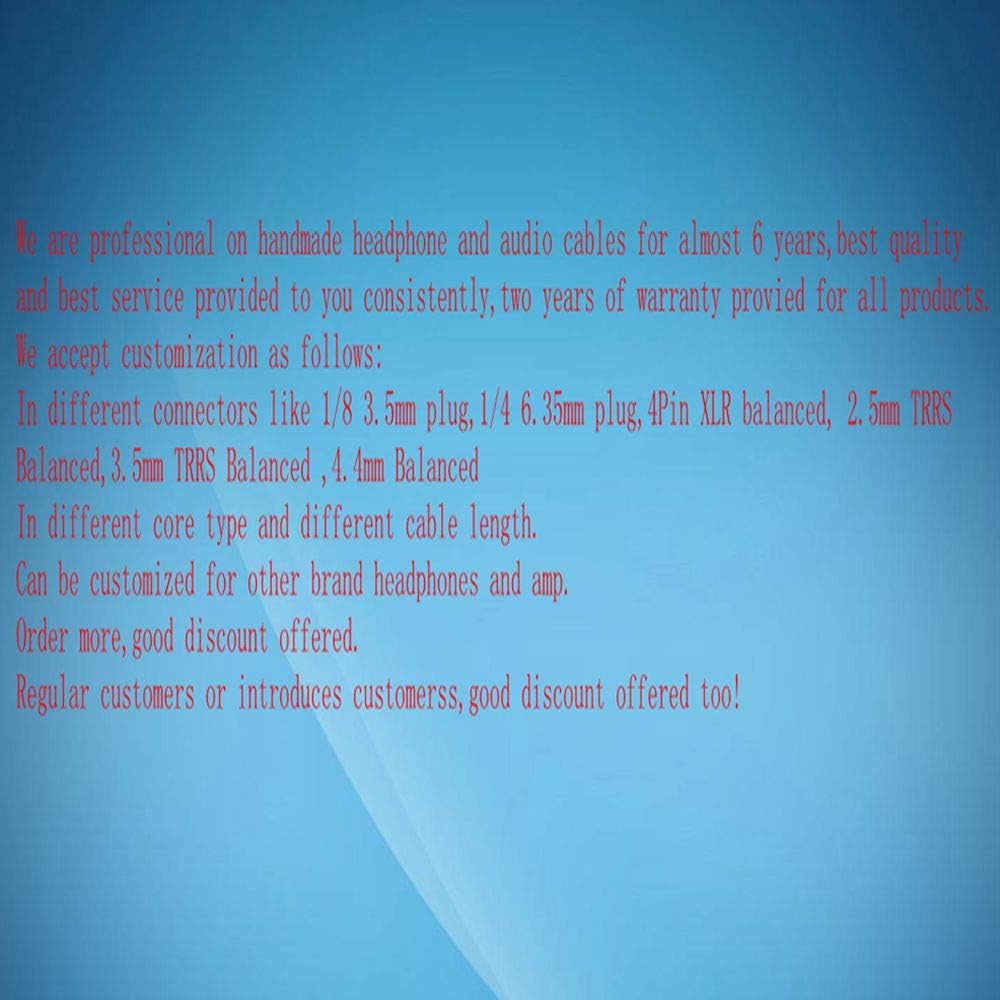 Black 16 Cores 5N Pcocc Compatible with For SENNHEISER HD800 HD800S Headphone Upgrade Cable Extension cord (1.2meter(4feet), Hybrid cable)