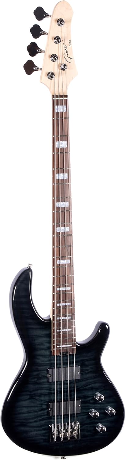 Grote GTBS-01 Electric Bass Guitar 4 String Maple Headstock Maple Neck Poplar Body (Black)