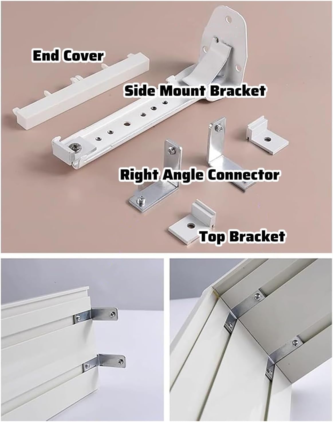 Curtain Track Wall Mount Curtain Pelmet Panel Without Tracks, Customize Venetian Blinds Curtain Cornice Baffle, Curtain Decorative Valance Panel Box Only(305cm/120.1in/10ft)