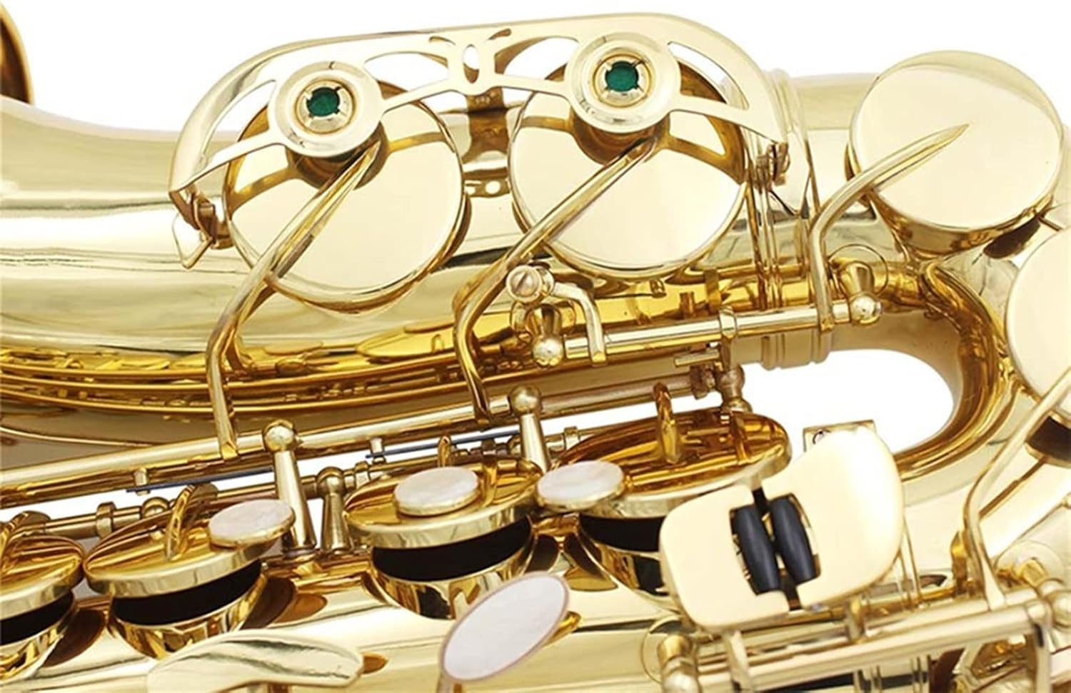 EB Alto Saxophone Brass Lacquered Gold Professional Woodwind Instrument E Flat Sax with Case Strap