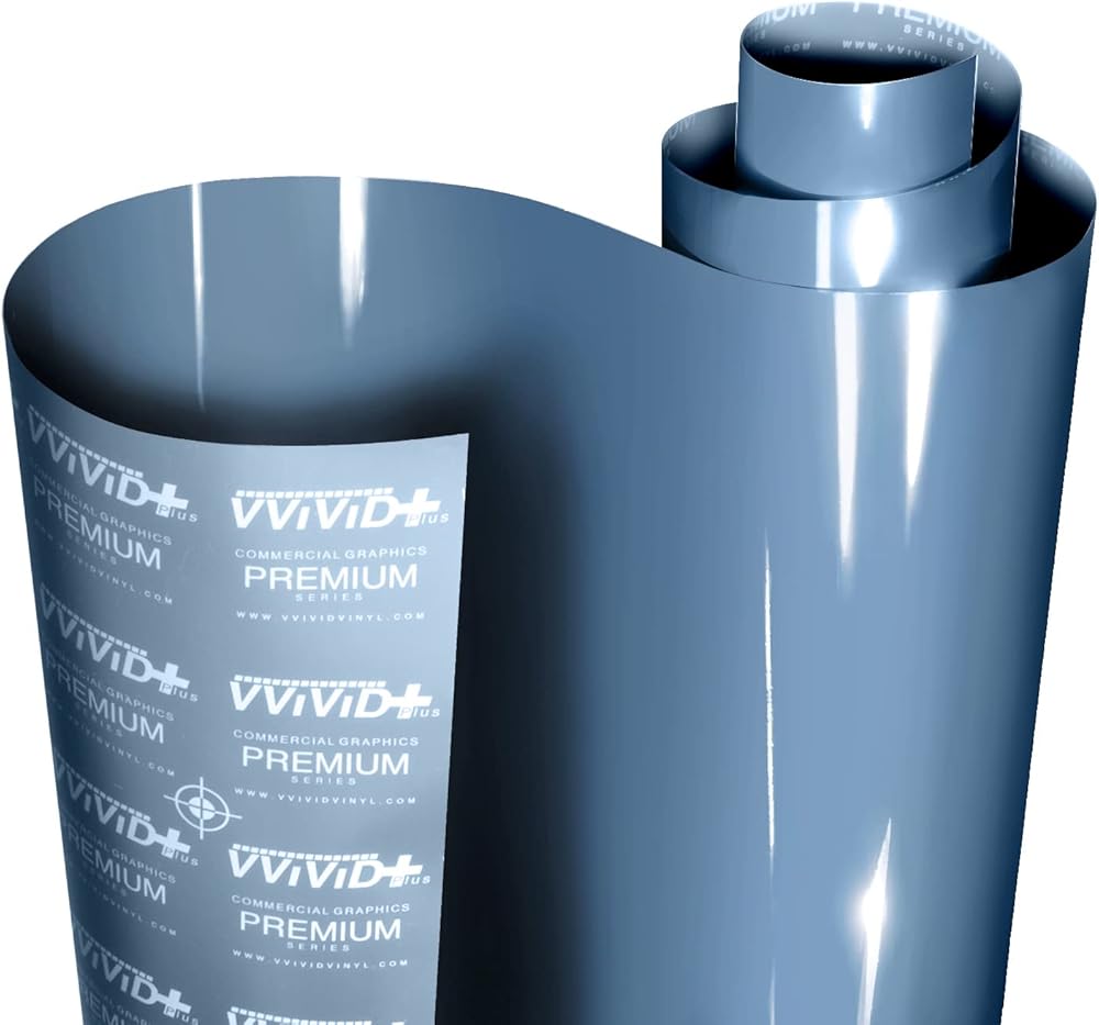 VViViD+ Ultra Gloss China Blue 10ft x 5ft Vinyl Car Wrap Premium Paint Replacement Film Roll with Nano Air Release Technology, Stretchable Protective Cap Liner, Self Adhesive, Indoor Outdoor